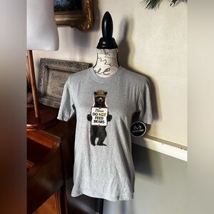 🩶 RealTree Please Do Not Feed Bears Heather Grey Tee NWT